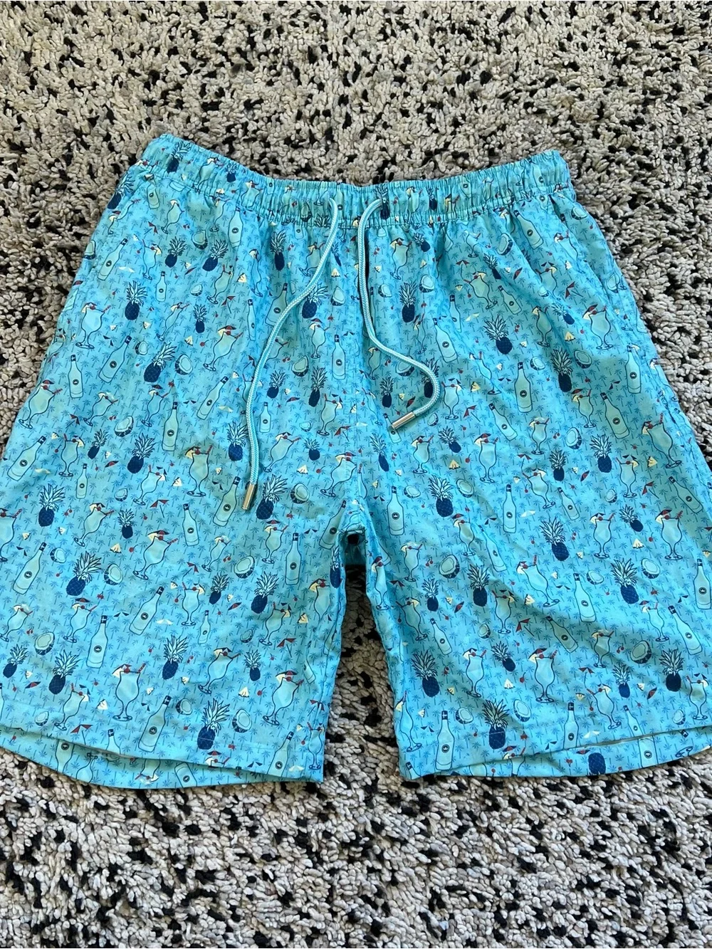 Peter Millar Seaside Collection Swim Trunj Shorts Tropical Cocktails Print Large